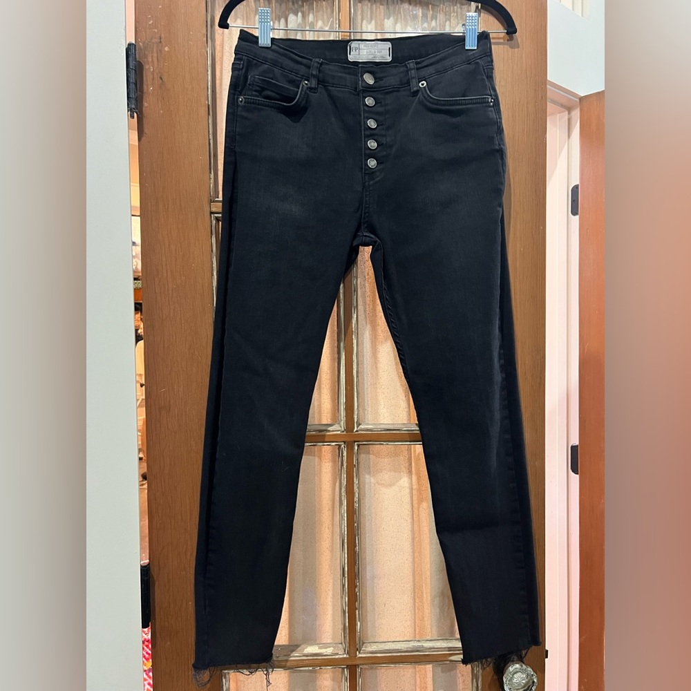 Free People Black Reagan Skinny Jeans